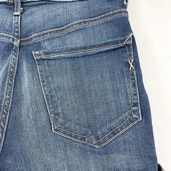 Express Womens Denim Shorts Size 0 Midi High Rise Cuffed‎ Summer Beachy Vacation - Picture 4 of 9